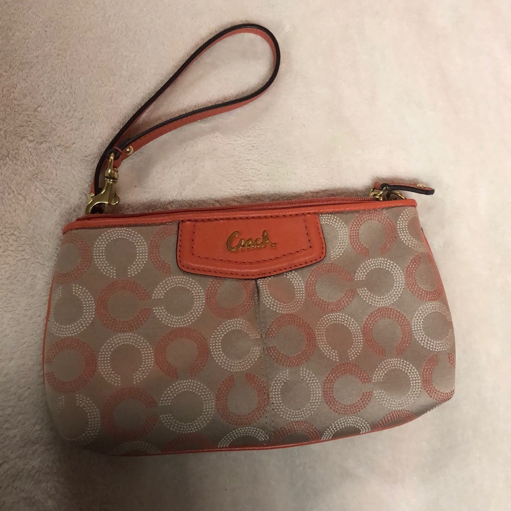 NWOT Coral Coach Wristlet